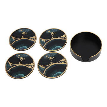 Selena Set of 4 Round Agate Effect Coasters