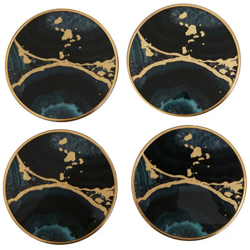 Selena Set of 4 Round Agate Effect Coasters