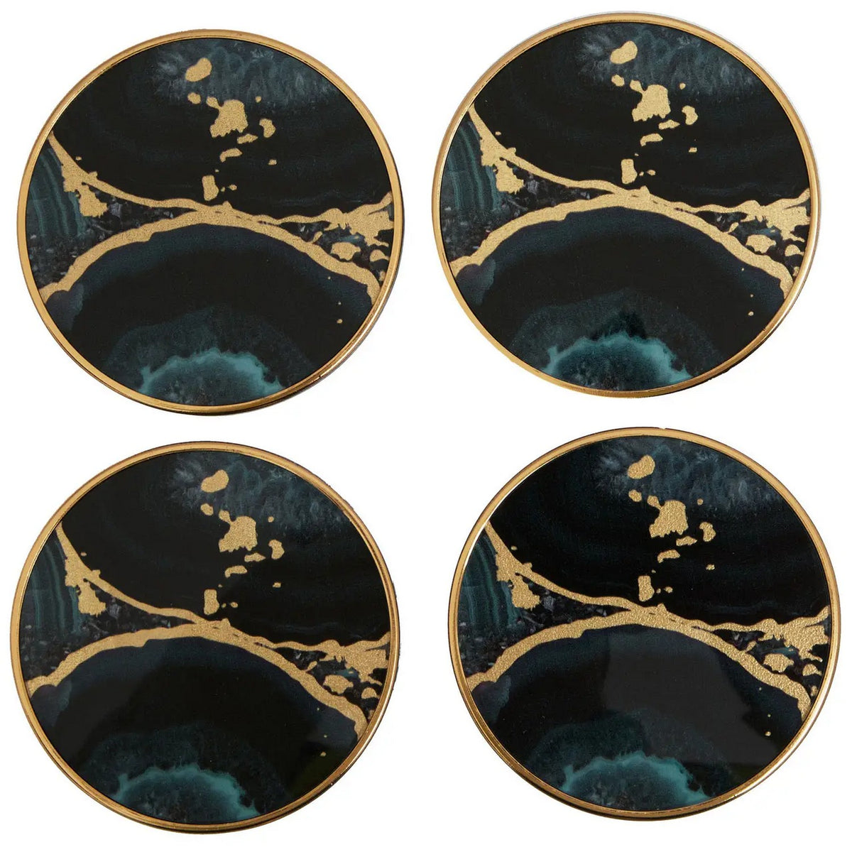 Selena Set of 4 Round Agate Effect Coasters
