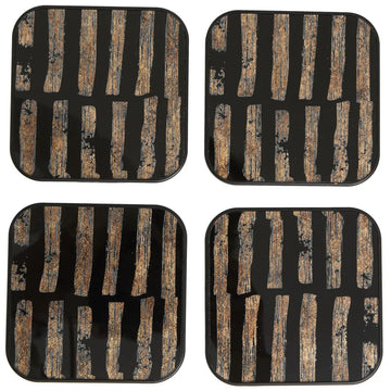 Selena Set of 4 Black Gold Square Coasters