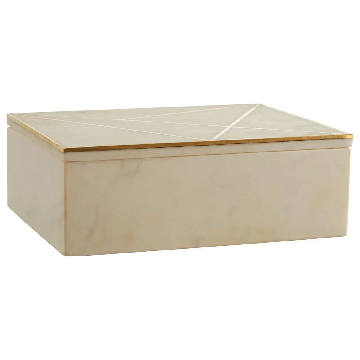 Sienna Large White Marble Trinket Box