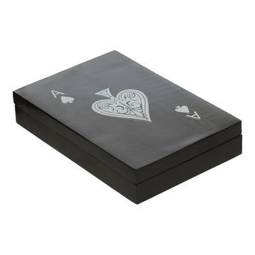 Churchill Games Black & White Double Card Box with Playing Cards