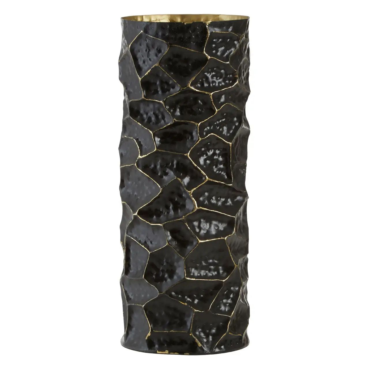 Azola Large Metal Vase in Black & Gold