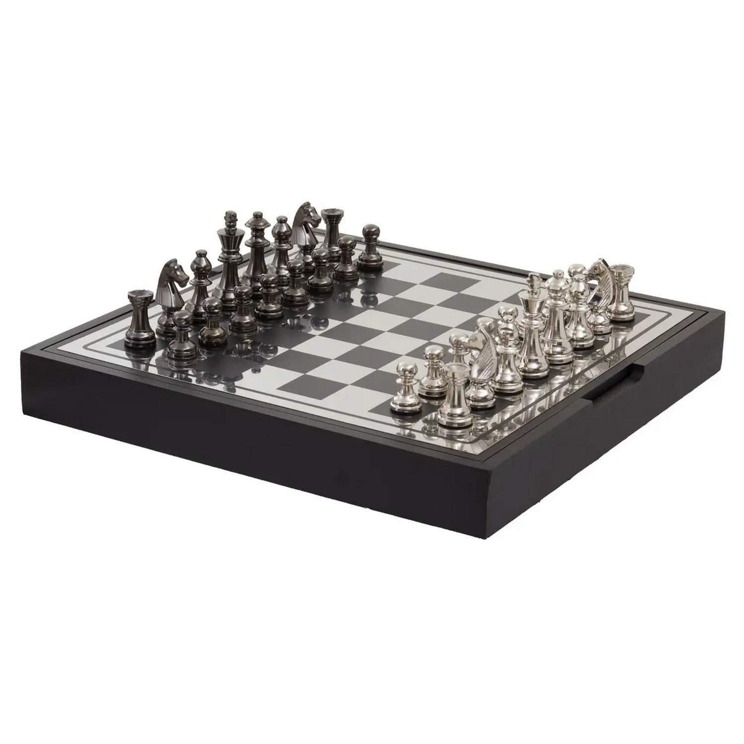 Winston Black Silver Chess Set
