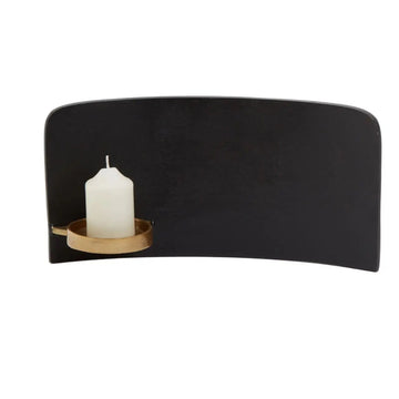 Kaito Black & Gold Finish Aluminium Candle Holder