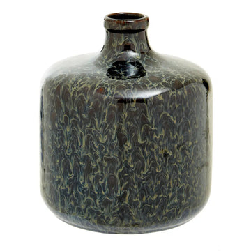 Syras Dark Blue Reactive Glaze Bottle Vase