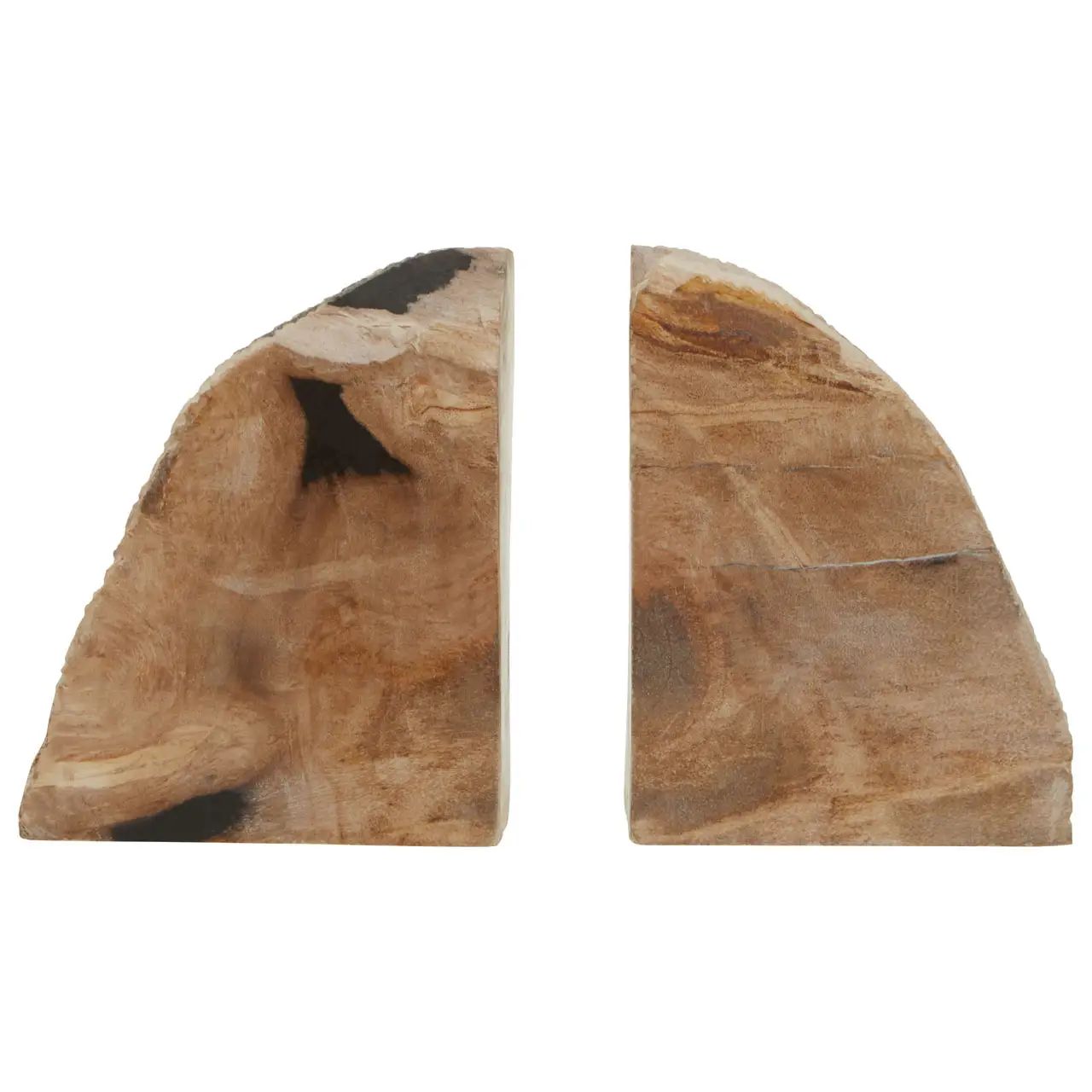 Alaric Set Of 2 Petrified Wood Bookends