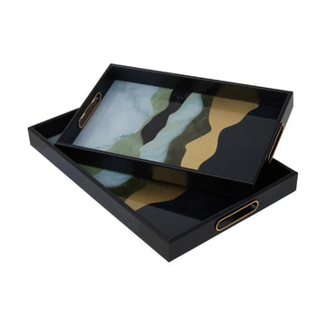 Selena Set of 2 Assorted Colour Rectangular Trays