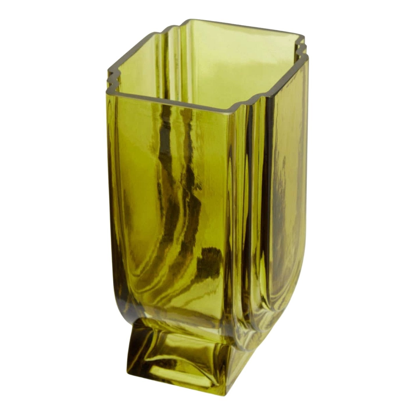 Eiran Small Olive Green Glass Vase