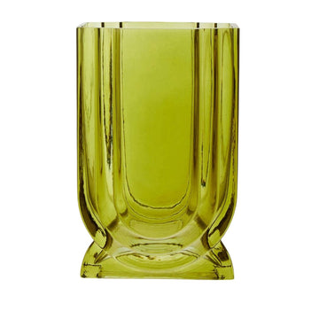 Eiran Small Olive Green Glass Vase