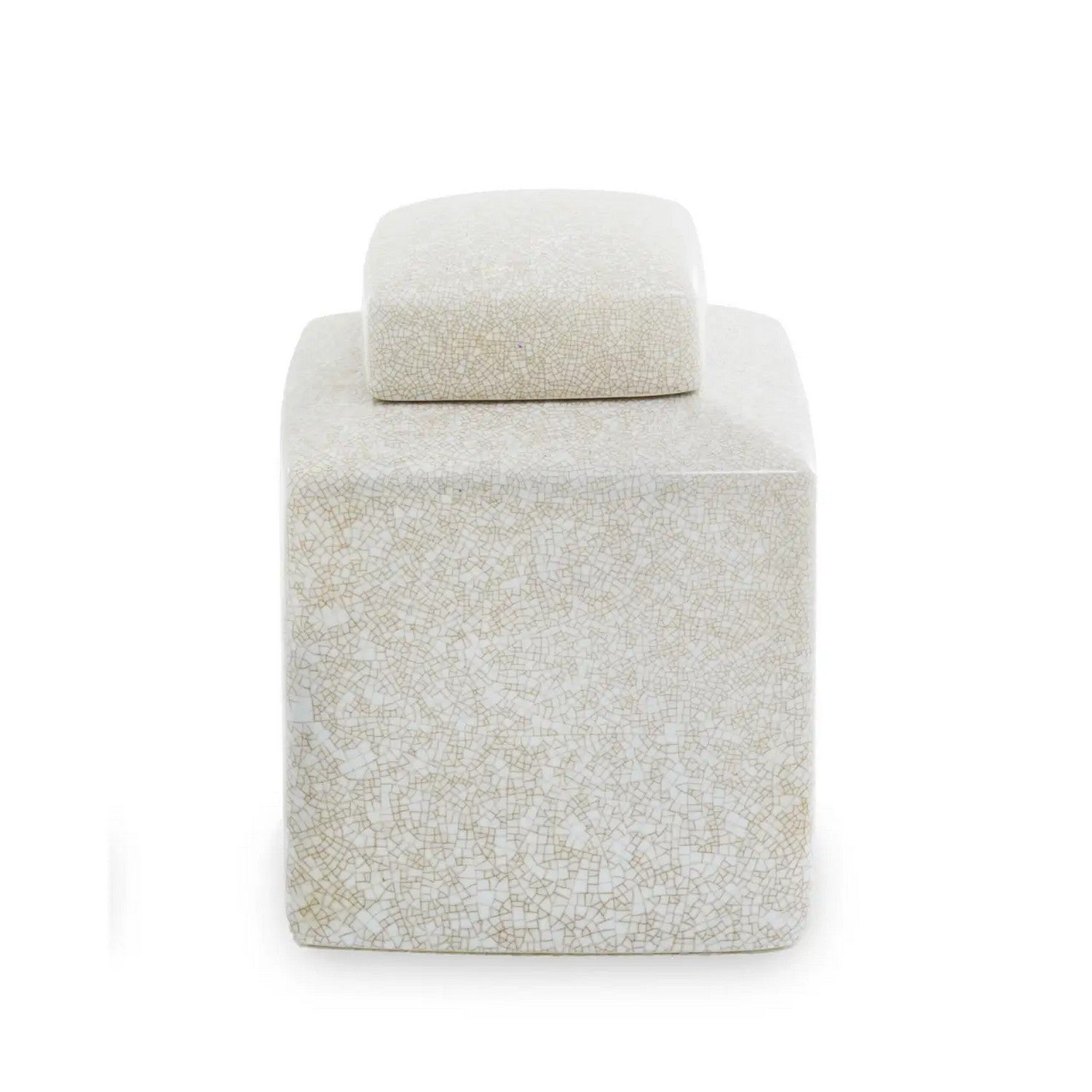 Myra Small Natural Crackle Ceramic Ginger Jar