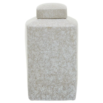 Myra Large Natural Crackle Ceramic Ginger Jar