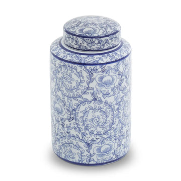 Caleb Small Blue White Ceramic Ginger Jar