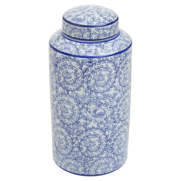 Caleb Large Blue White  Ceramic Ginger Jar
