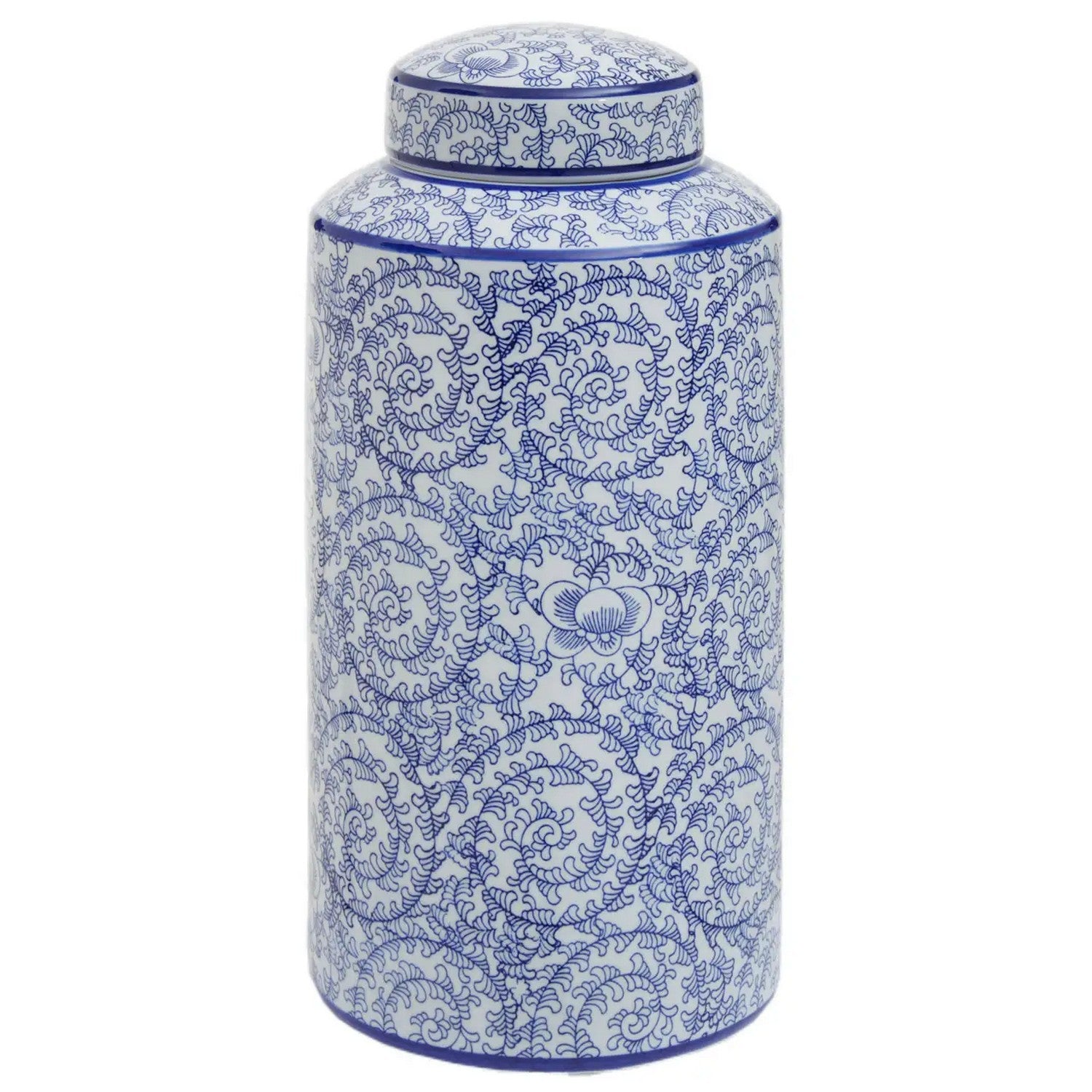 Caleb Large Blue White  Ceramic Ginger Jar