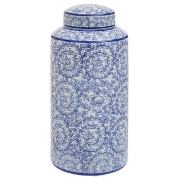 Caleb Large Blue White  Ceramic Ginger Jar