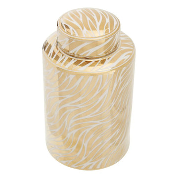 Doris Small White Gold Ceramic Ginger Jar