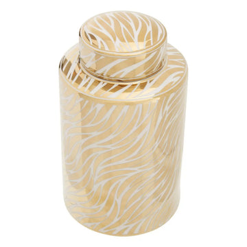 Doris Small White & Gold Ceramic Ginger Jar