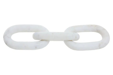 Mason White Marble Three Link Chain Sculpture