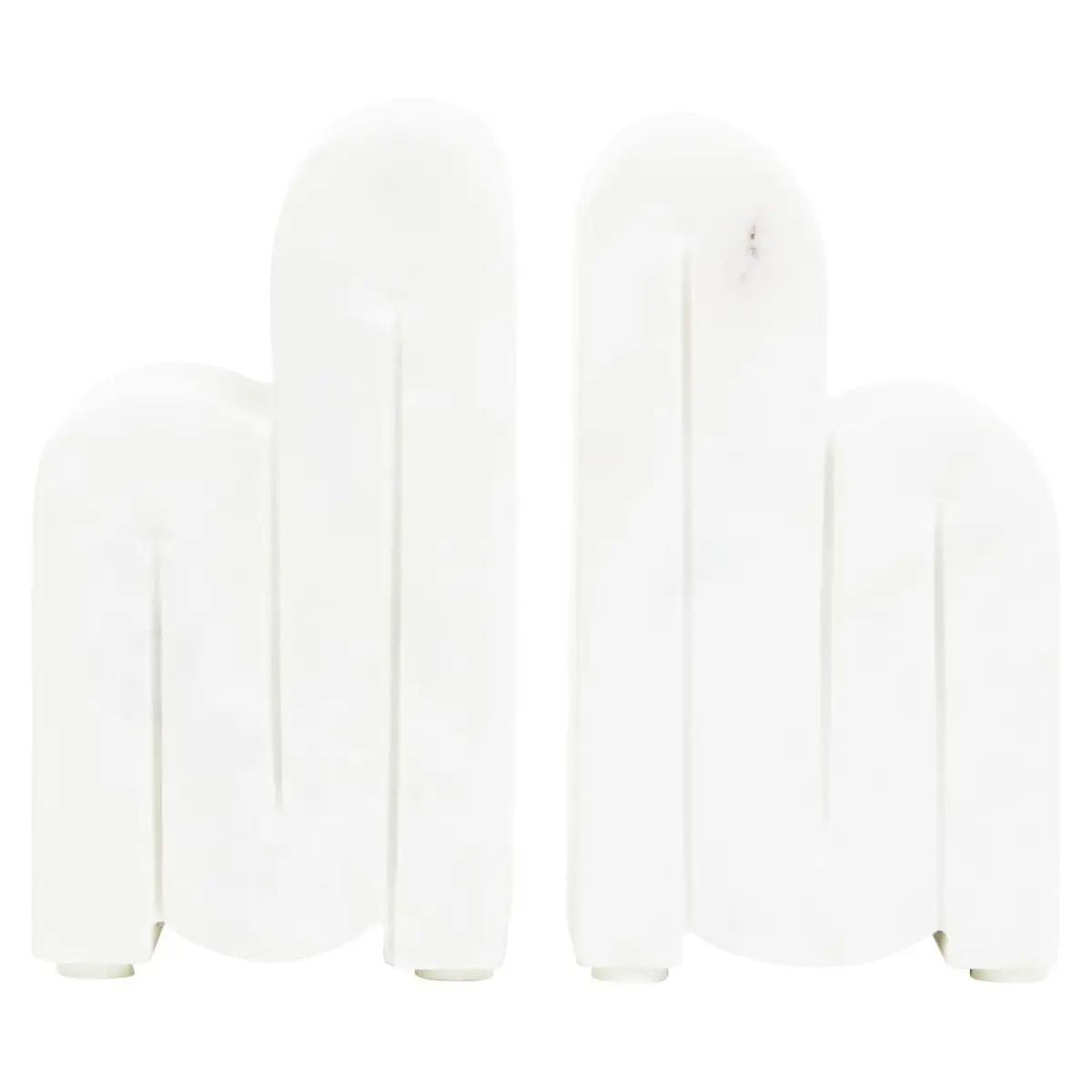 Mason Set Of 2 White Marble Bookends