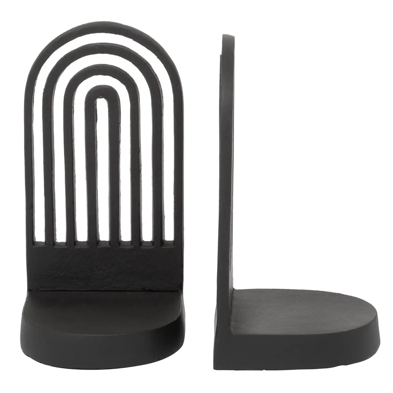 Ruvia Set Of Two Black Finish Arched Bookends