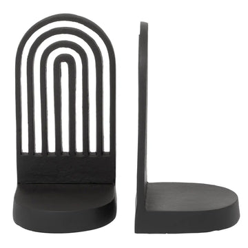 Ruvia Set Of Two Black Finish Arched Bookends