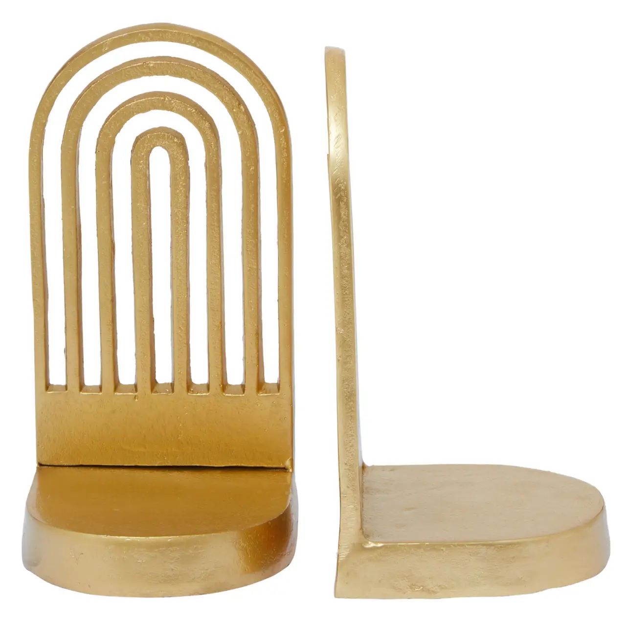 Ruvia Set Of Two Gold Finish Arched Bookends