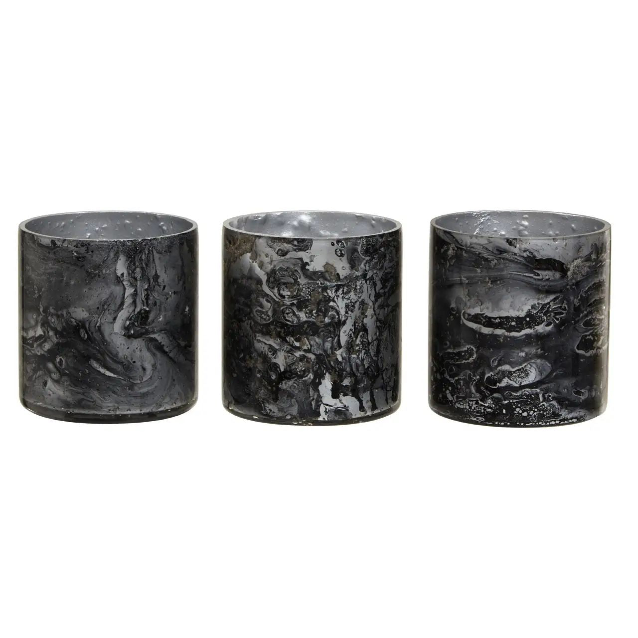 Gerun Set Of 3 Grey Tealight Holders