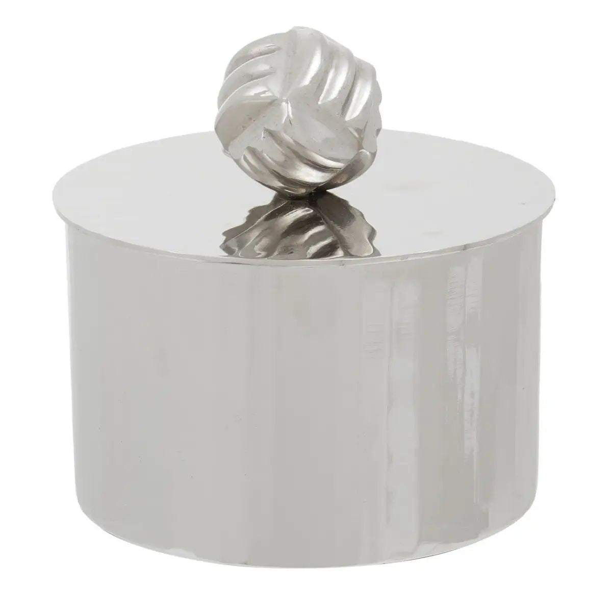 Aureli Small Vertical Textured Silver Metal Trinket Box
