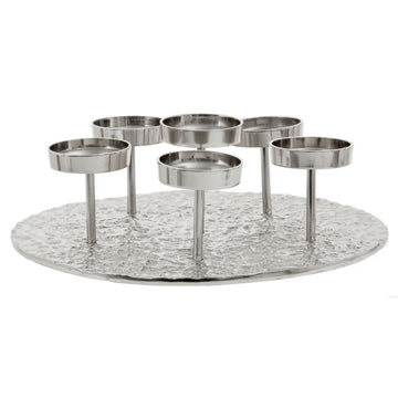 Azola Silver Round 6 Pillar Candle Holder