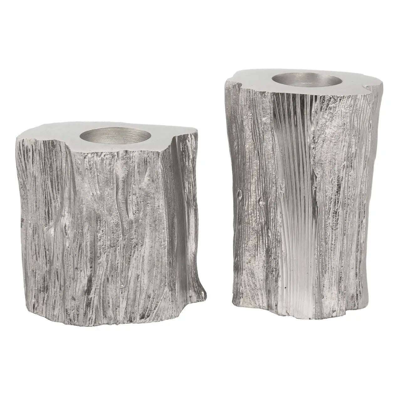 Azola Set Of Two Silver Tealight Holders