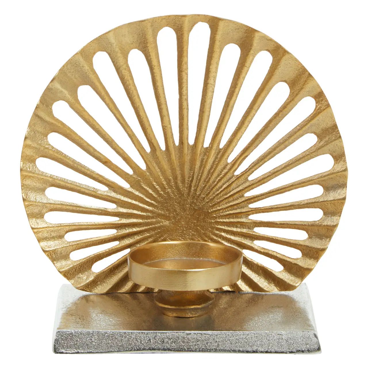 Drion Small Two Toned Silver & Gold Finish Candle Holder
