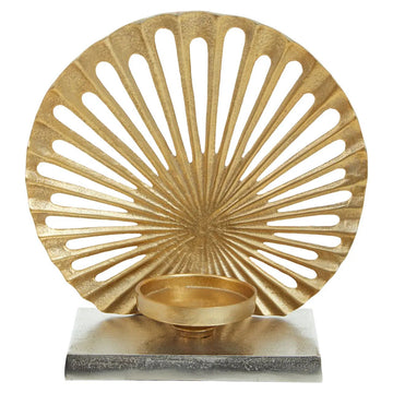 Drion Large Two Toned Silver & Gold Finish Candle Holder