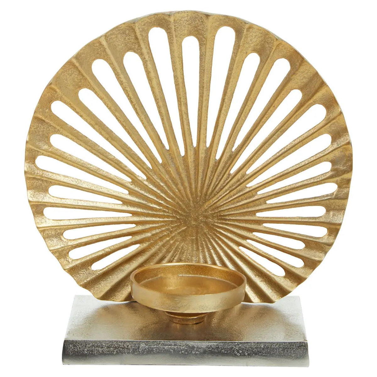 Drion Large Two Toned Silver & Gold Finish Candle Holder
