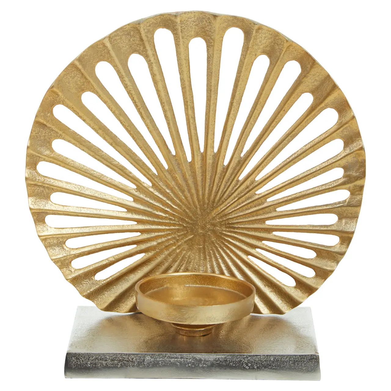 Drion Large Two Toned Silver & Gold Finish Candle Holder