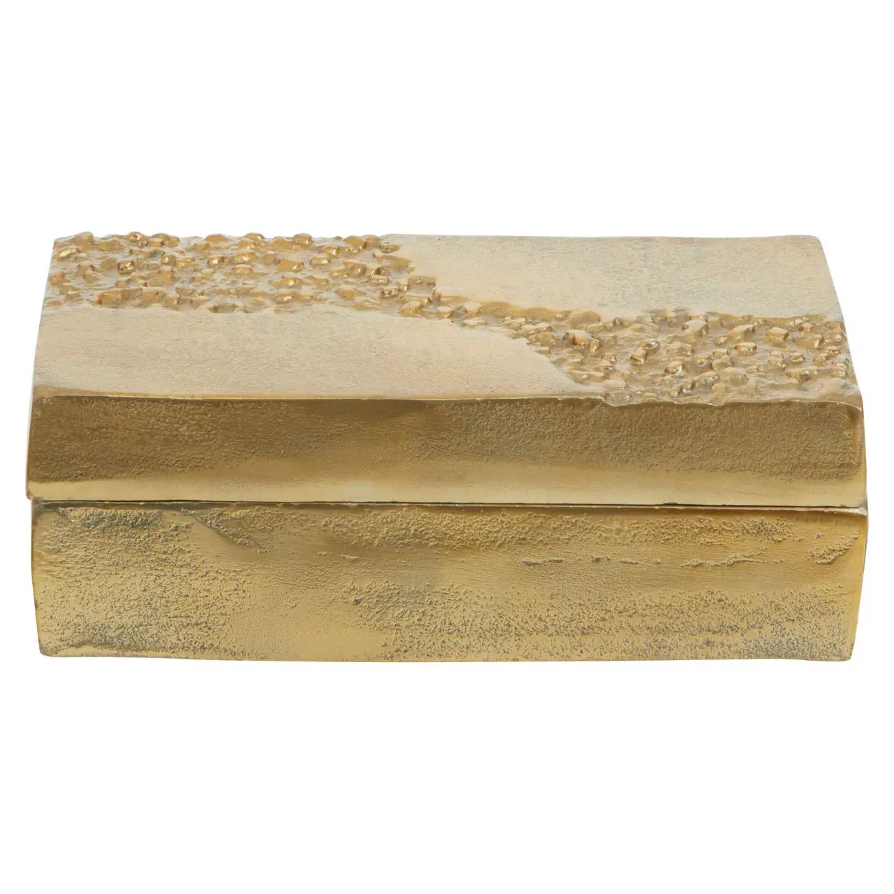 Draven Gold Finish Textured Trinket Box