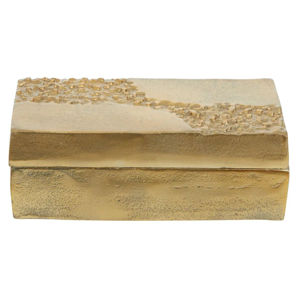 Draven Gold Finish Textured Trinket Box
