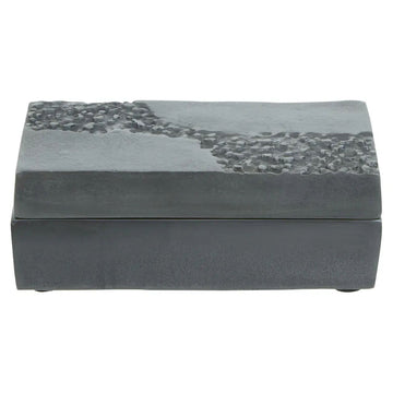 Draven Grey Finish Textured Trinket Box