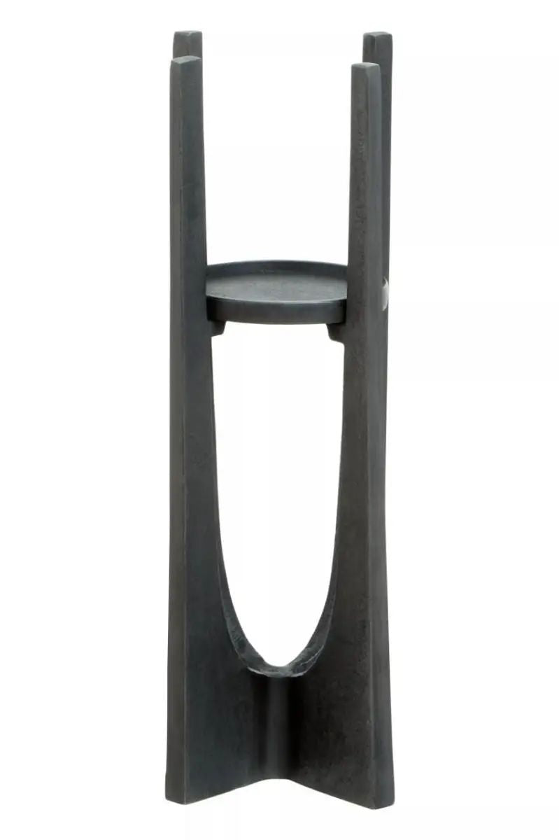 Draven Small Grey Finish Candle Holder