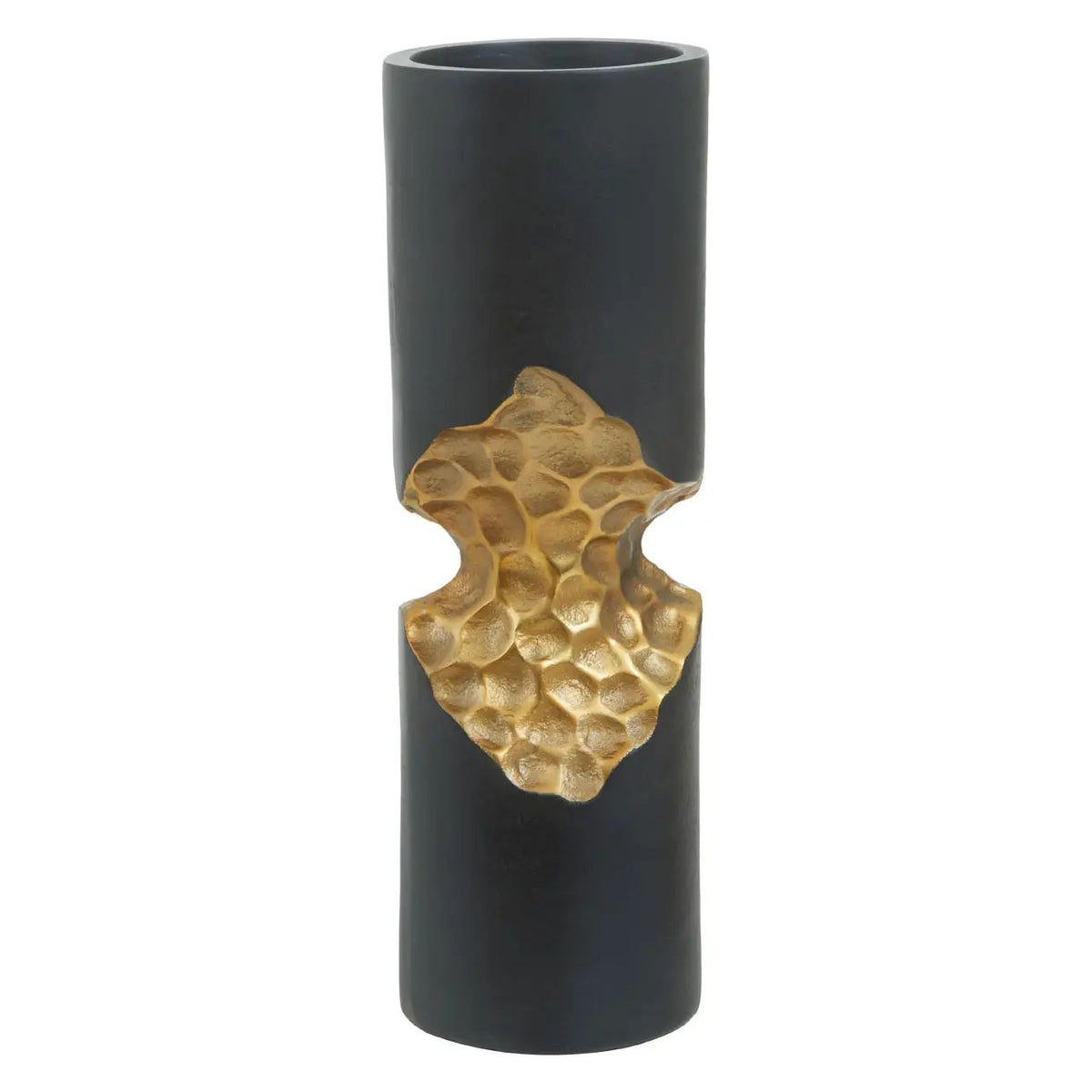 Kaito Small Black & Gold Finish Candle Holder