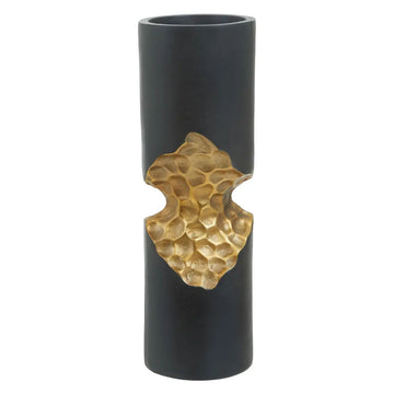 Kaito Small Black & Gold Finish Candle Holder