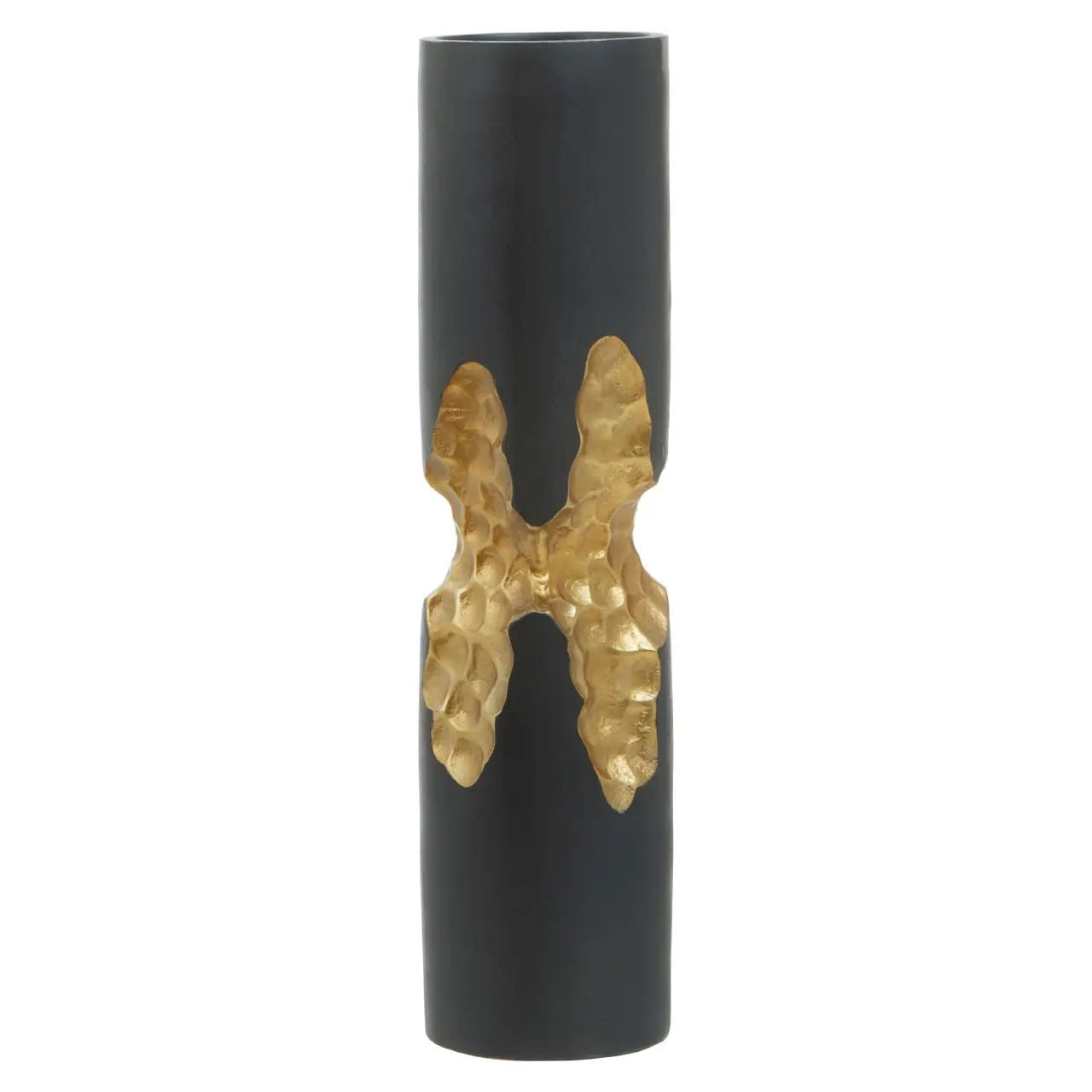 Kaito Large Black & Gold Finish Candle Holder