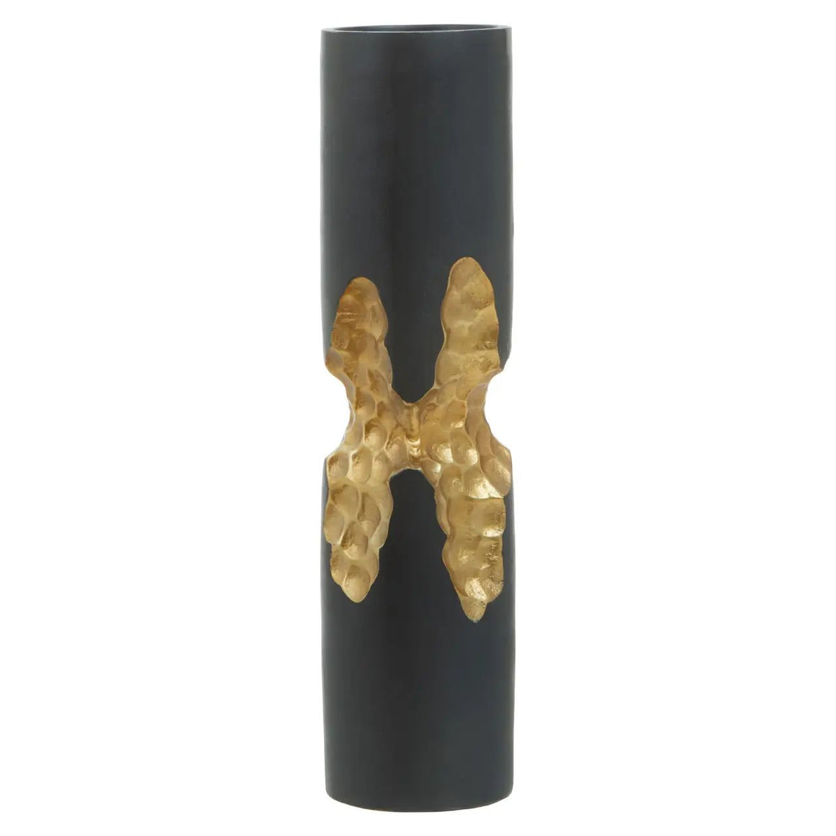 Kaito Large Black & Gold Finish Candle Holder