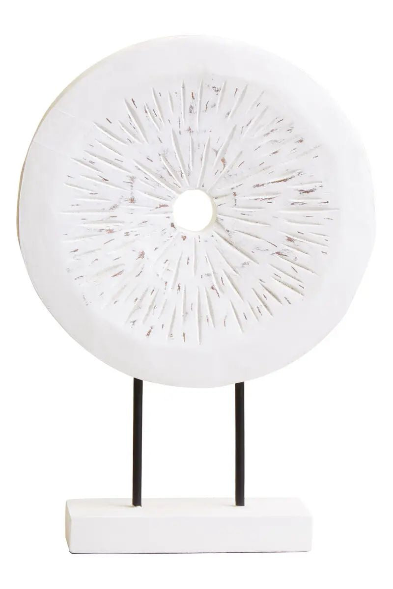 Filo Small Distressed White Mango Wood Sculpture