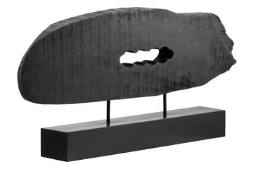 Filo Rustic Black Horizontal Mango Wood Slice Sculpture