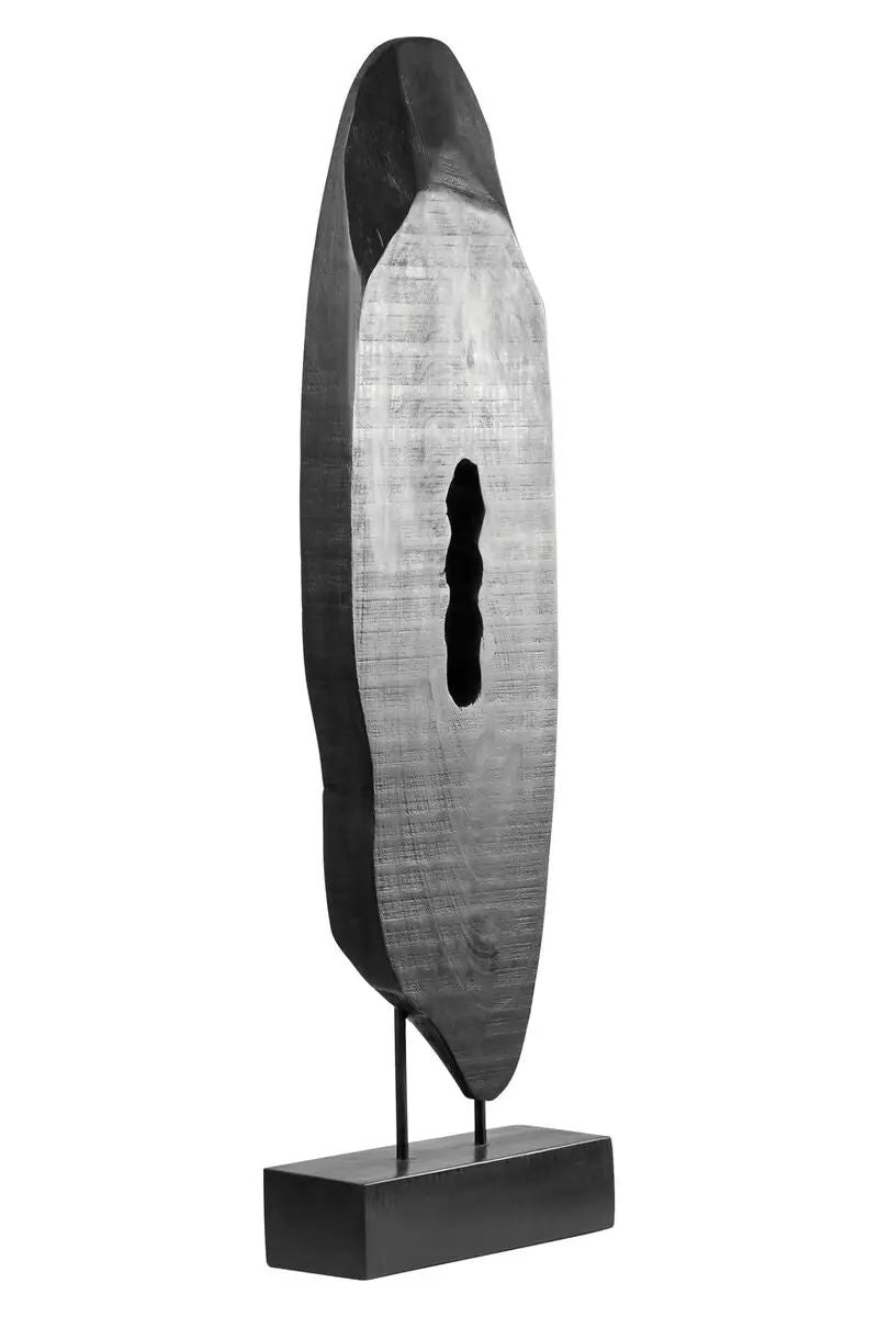 Filo Rustic Black Vertical Mango Wood Slice Sculpture