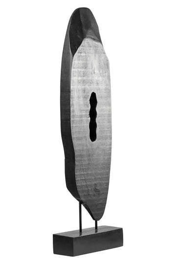 Filo Rustic Black Vertical Mango Wood Slice Sculpture