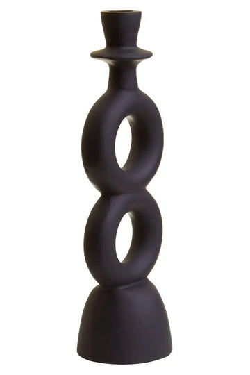 Halix Large Black Candle Holder
