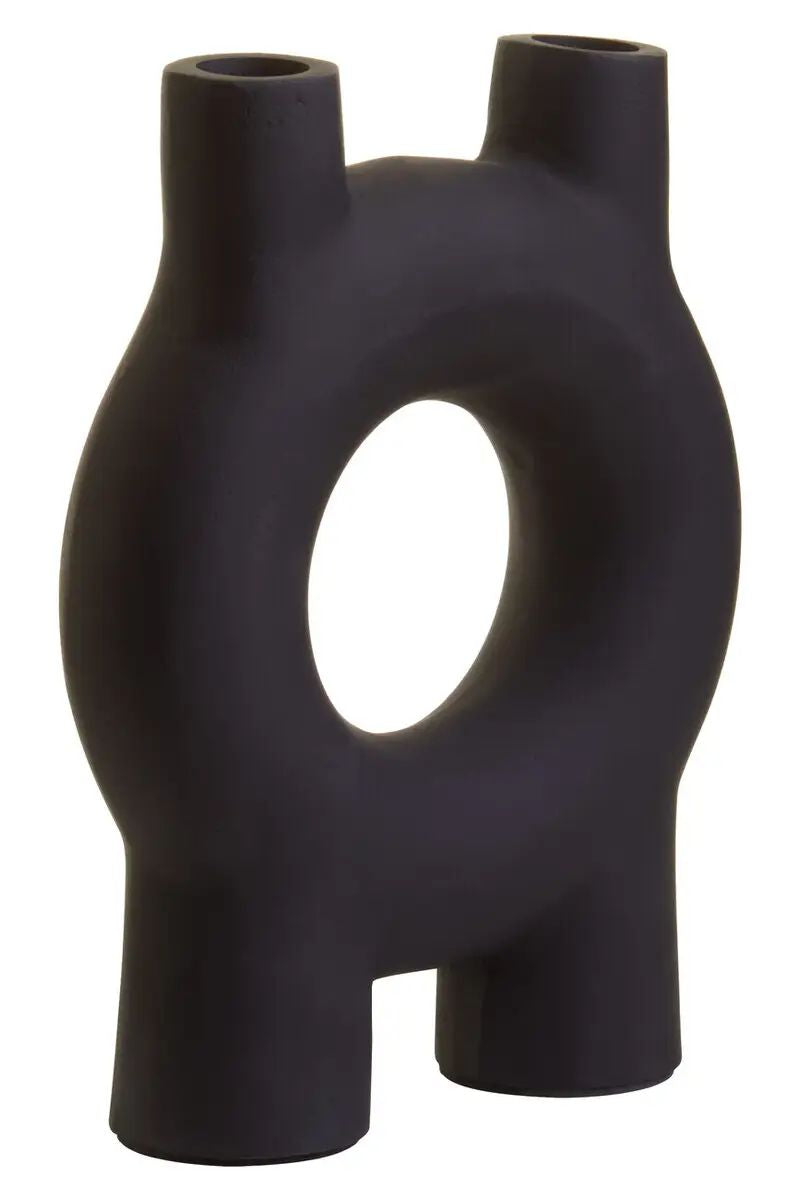 Halix Small Black Candle Holder