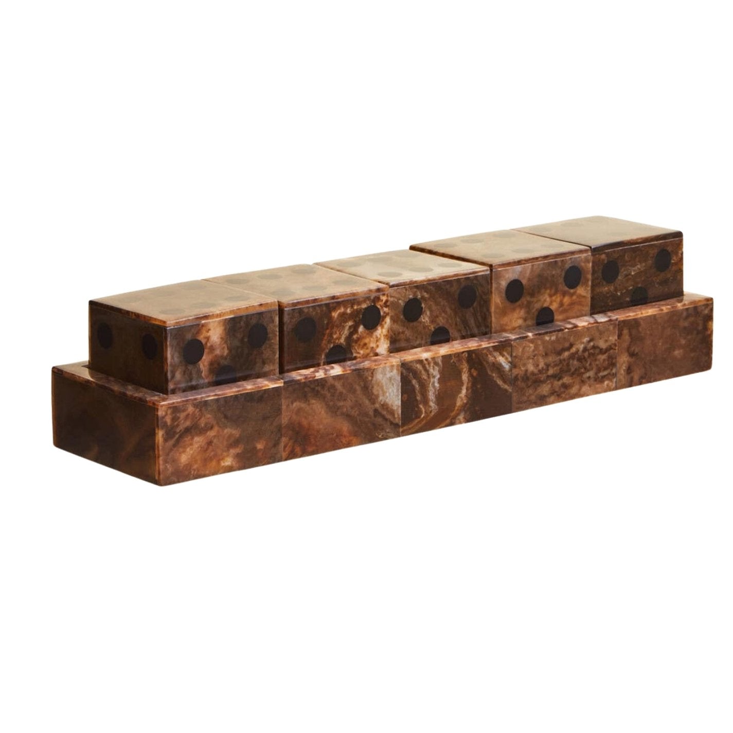Churchill Games Brown and Black Finish Five Dice Set